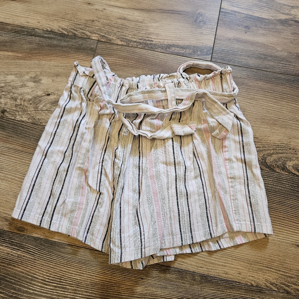 BeBop High Waist Striped Shorts in Pink and Black